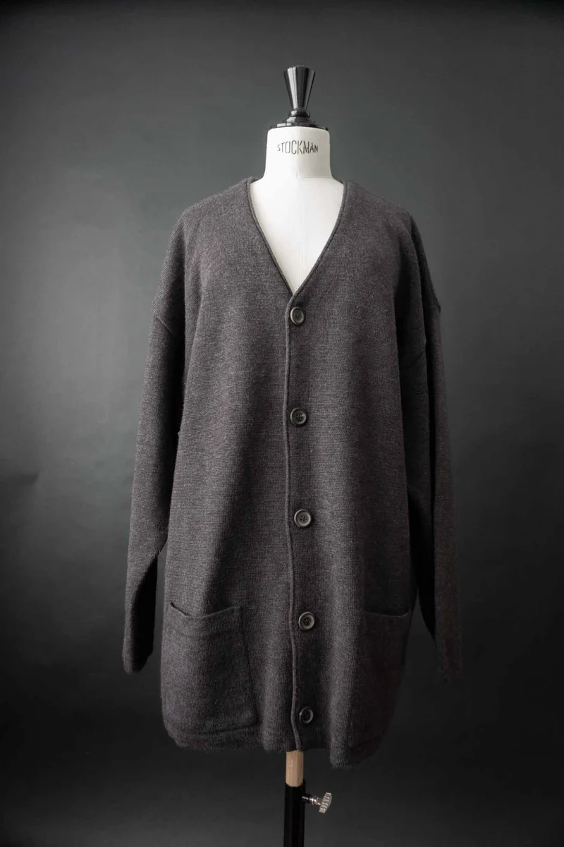 Vintage oversized Strickjacke aus Wolle, M–XL