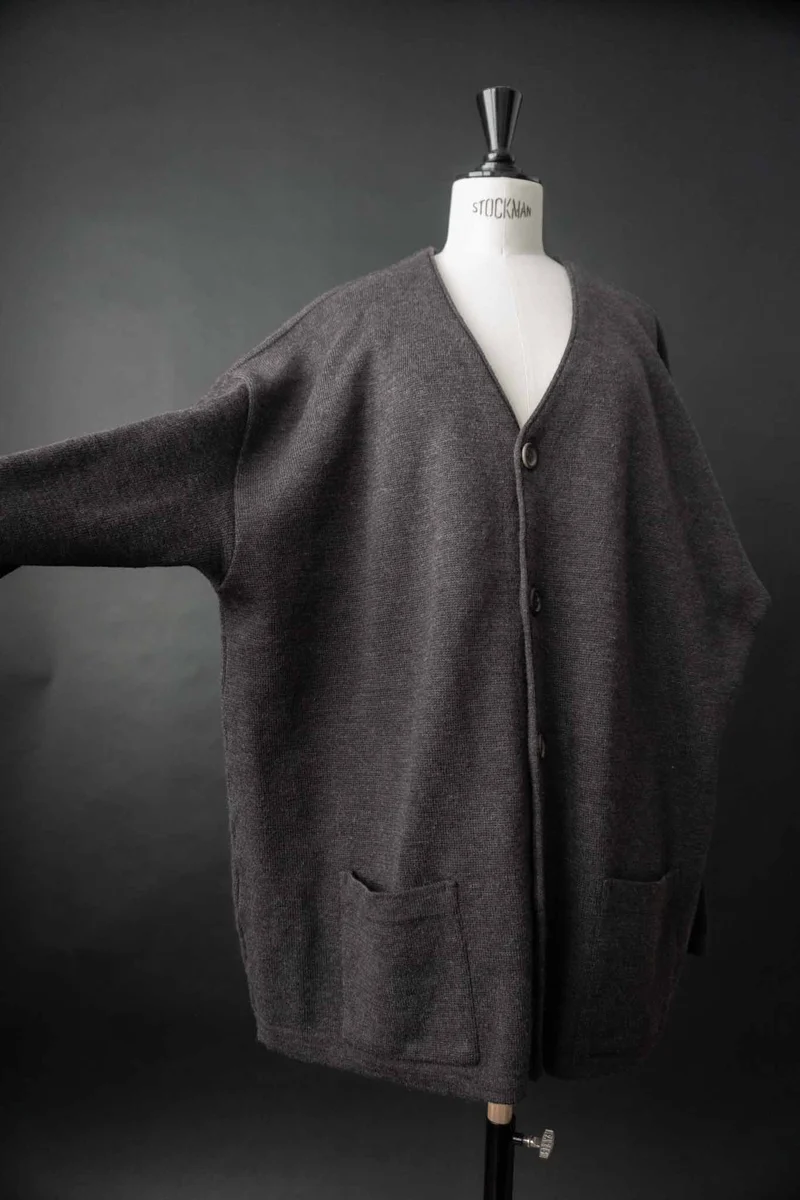 Vintage oversized Strickjacke aus Wolle, M–XL