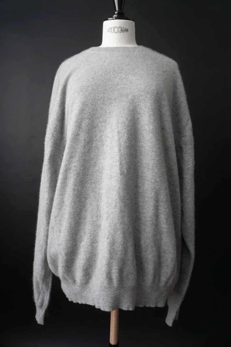 Vintage Kaschmir Pullover oversized, Grau, M–XL
