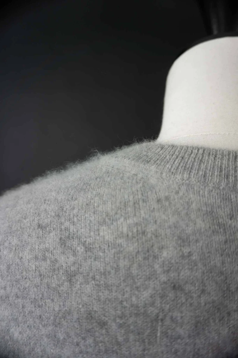 Vintage Kaschmir Pullover oversized, Grau, M–XL