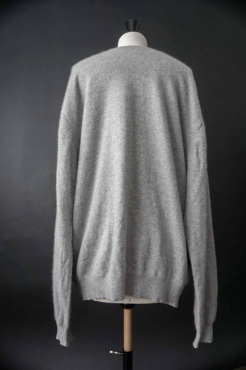 Vintage Kaschmir Pullover oversized, Grau, M–XL