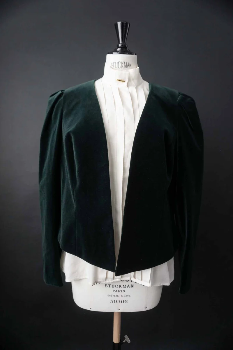 Vintage Samtblazer Smaragdgrün, S–M