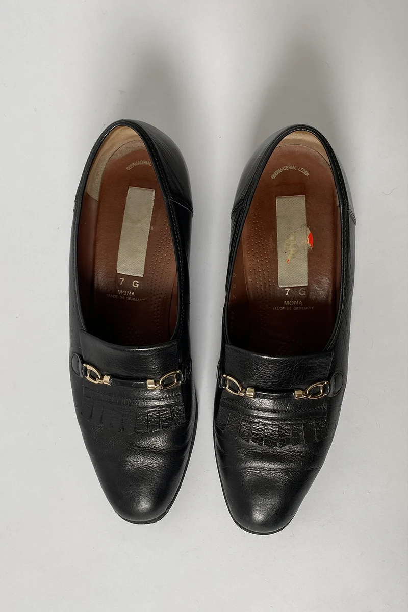 Slipper Leder Schwarz 41