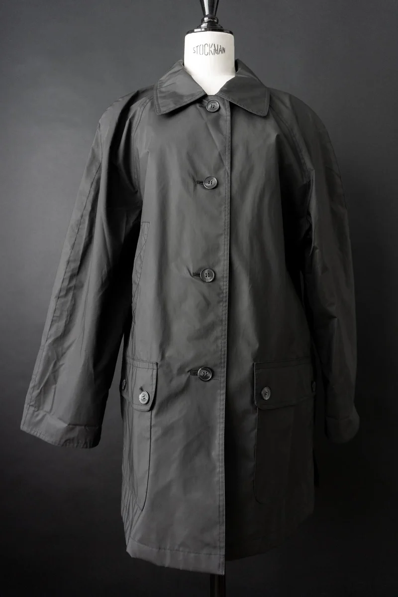 Vintage Regenmantel, Schwarz, Minimalistischer, M–L