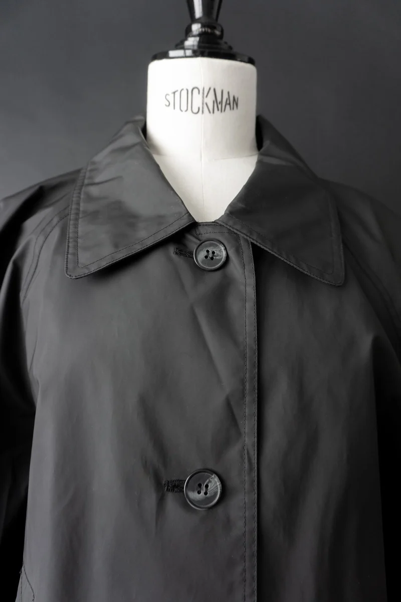 Vintage Regenmantel, Schwarz, Minimalistischer, M–L