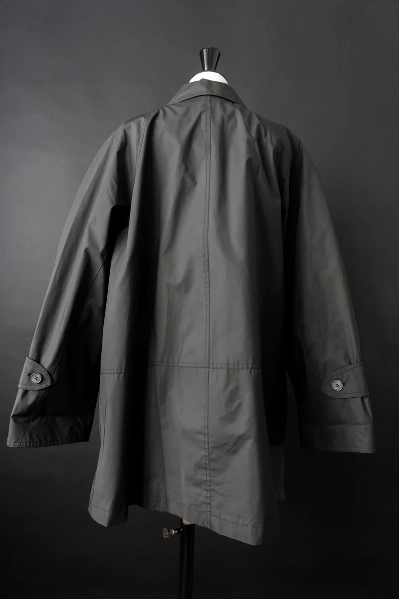 Vintage Regenmantel, Schwarz, Minimalistischer, M–L