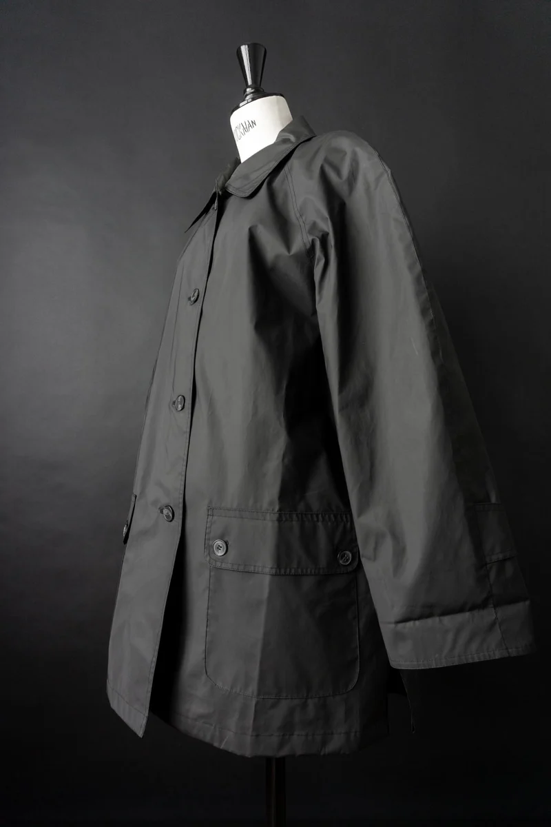 Vintage Regenmantel, Schwarz, Minimalistischer, M–L