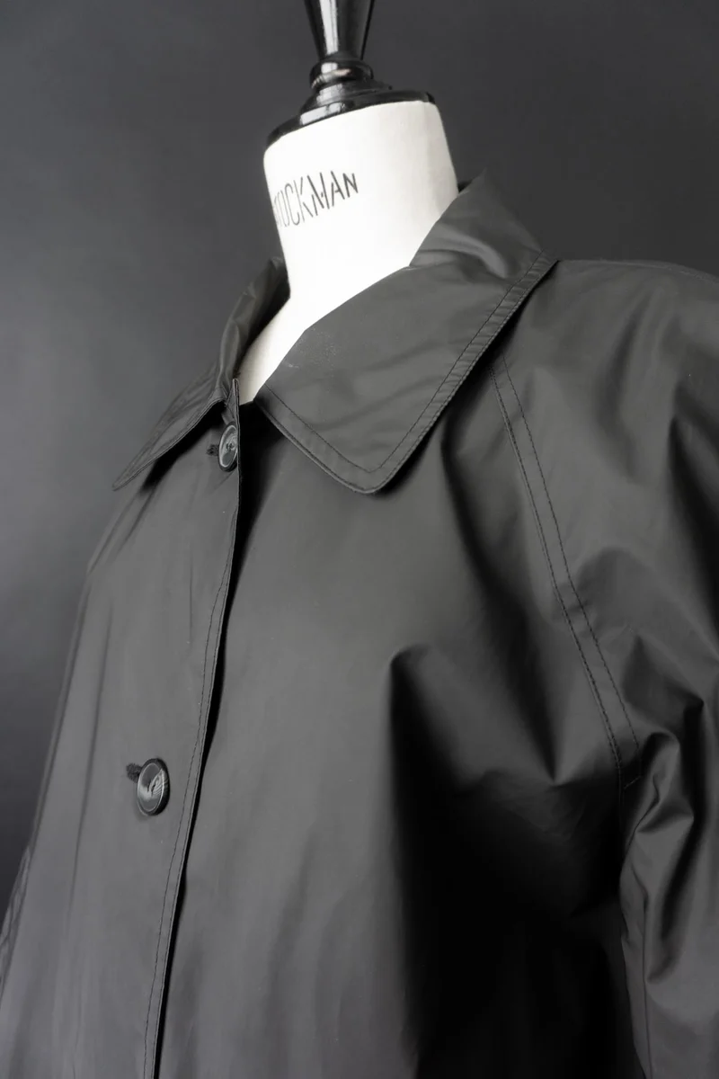 Vintage Regenmantel, Schwarz, Minimalistischer, M–L