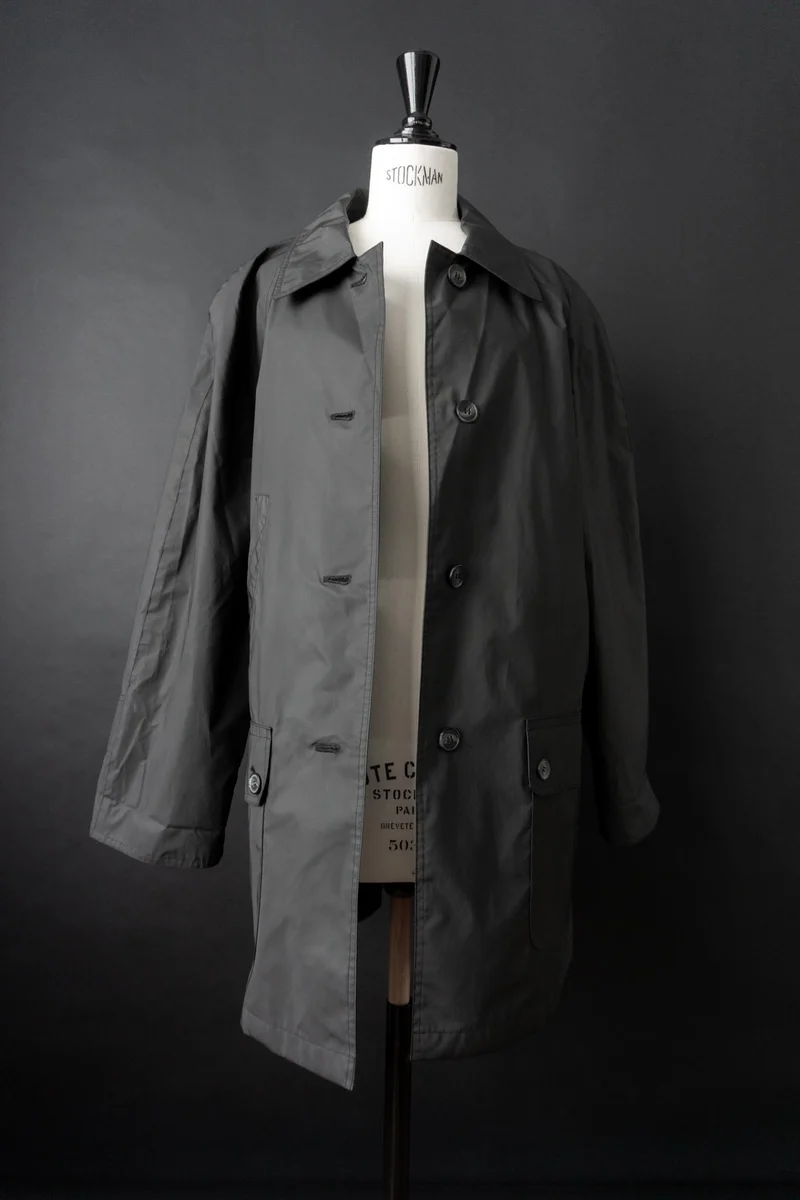 Vintage Regenmantel, Schwarz, Minimalistischer, M–L