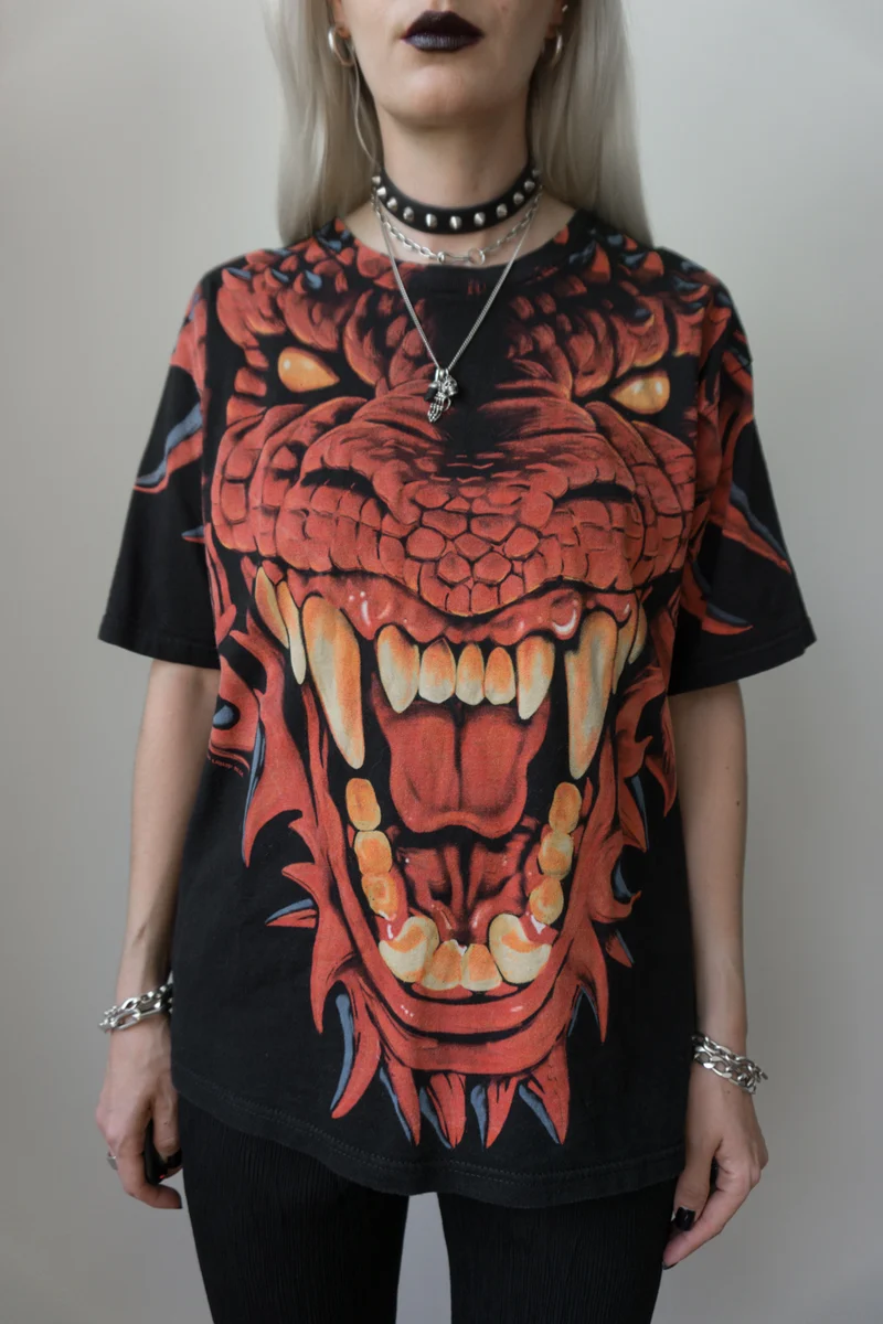 T-Shirt Drache Schwarz