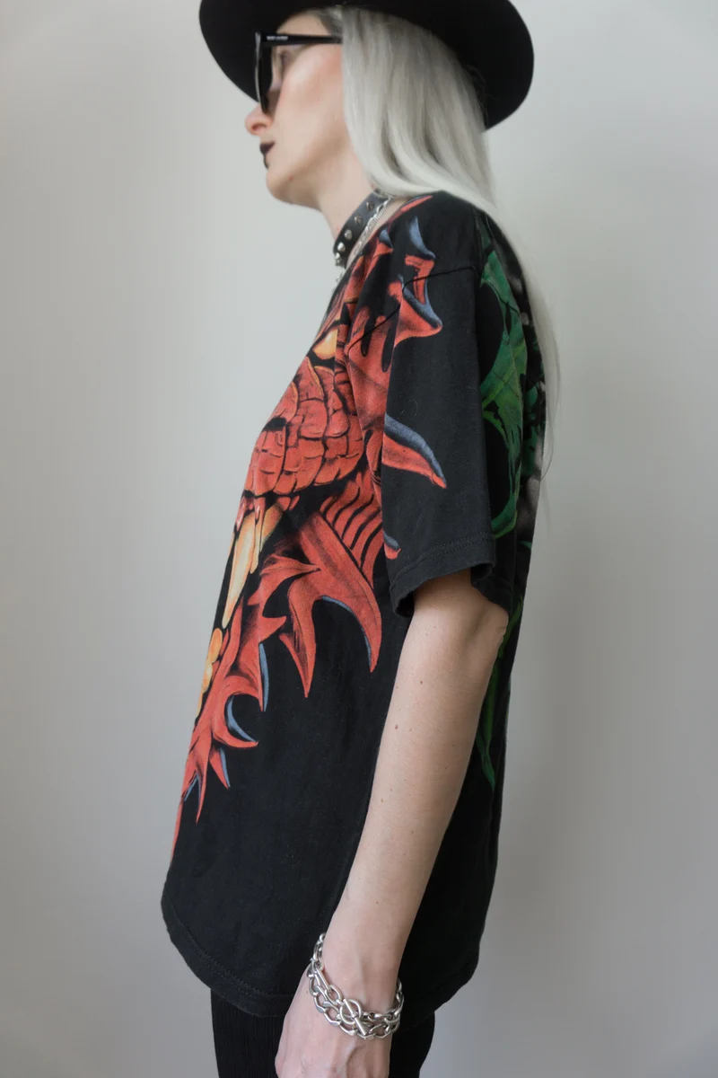 T-Shirt Drache Schwarz