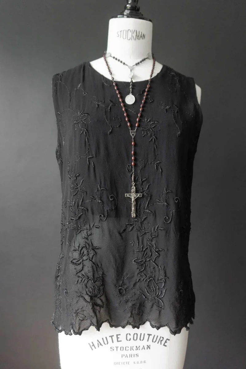 Vintage Top Spitze, S–M
