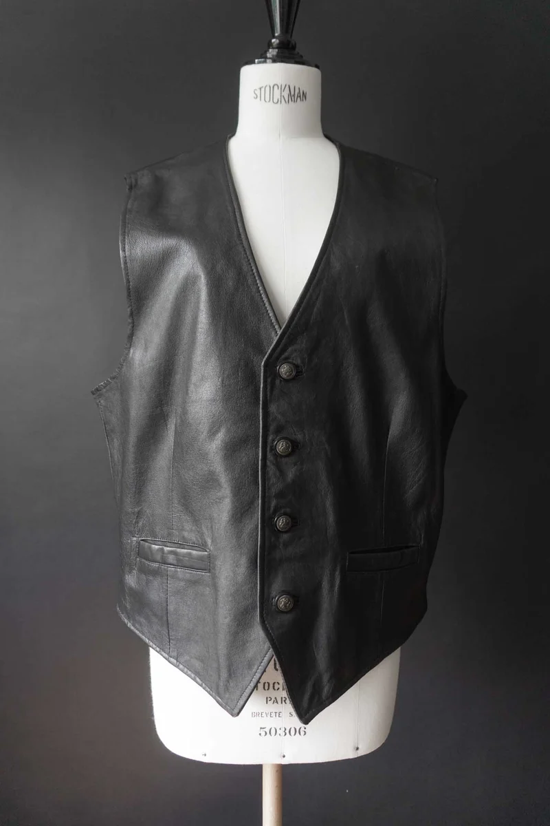 Vintage Lederweste, Kutte, L