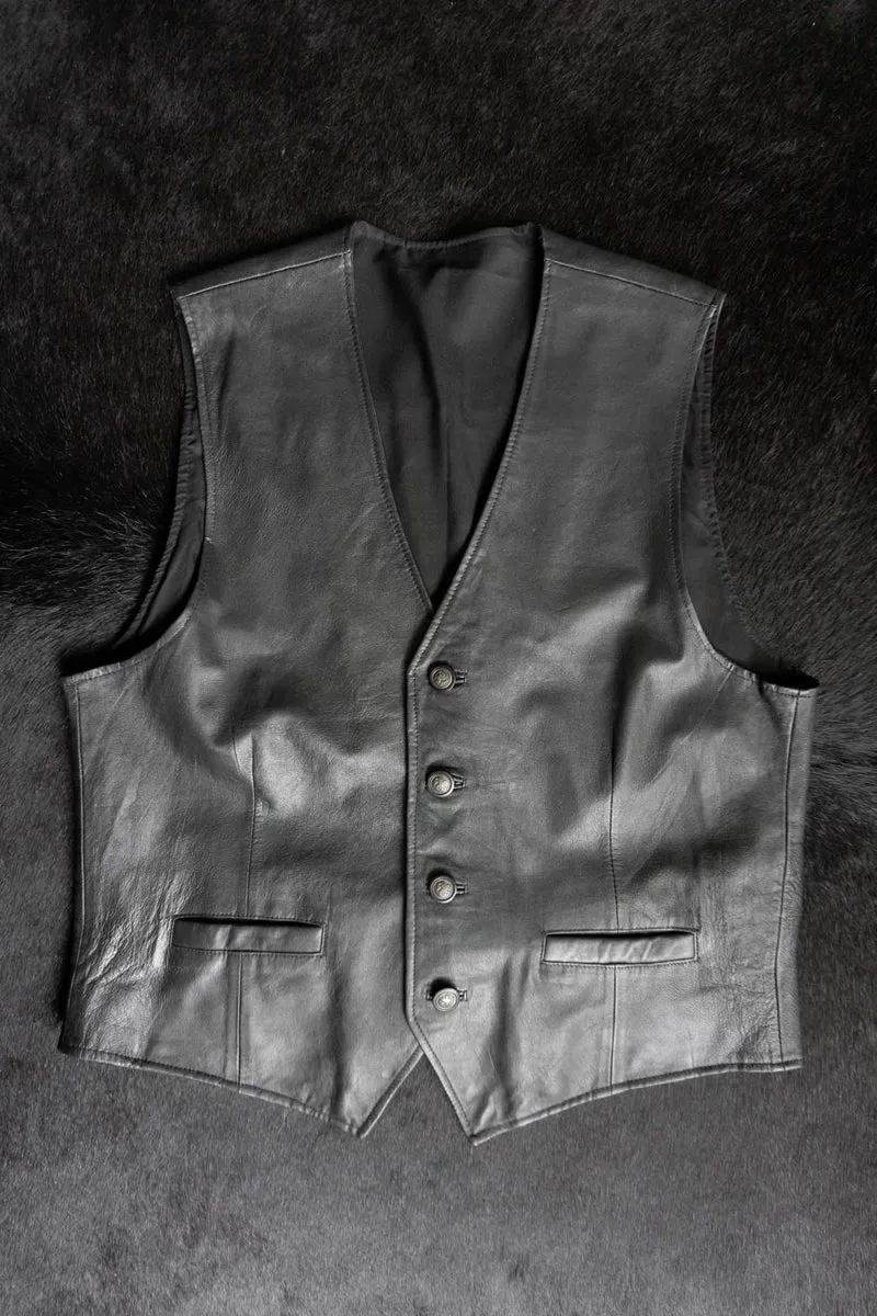 Vintage Lederweste, Kutte, L