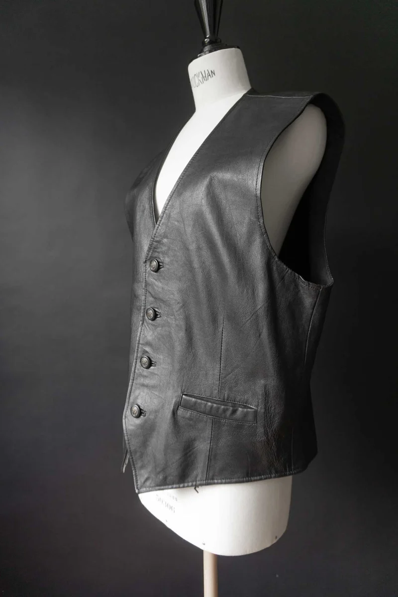 Vintage Lederweste, Kutte, L