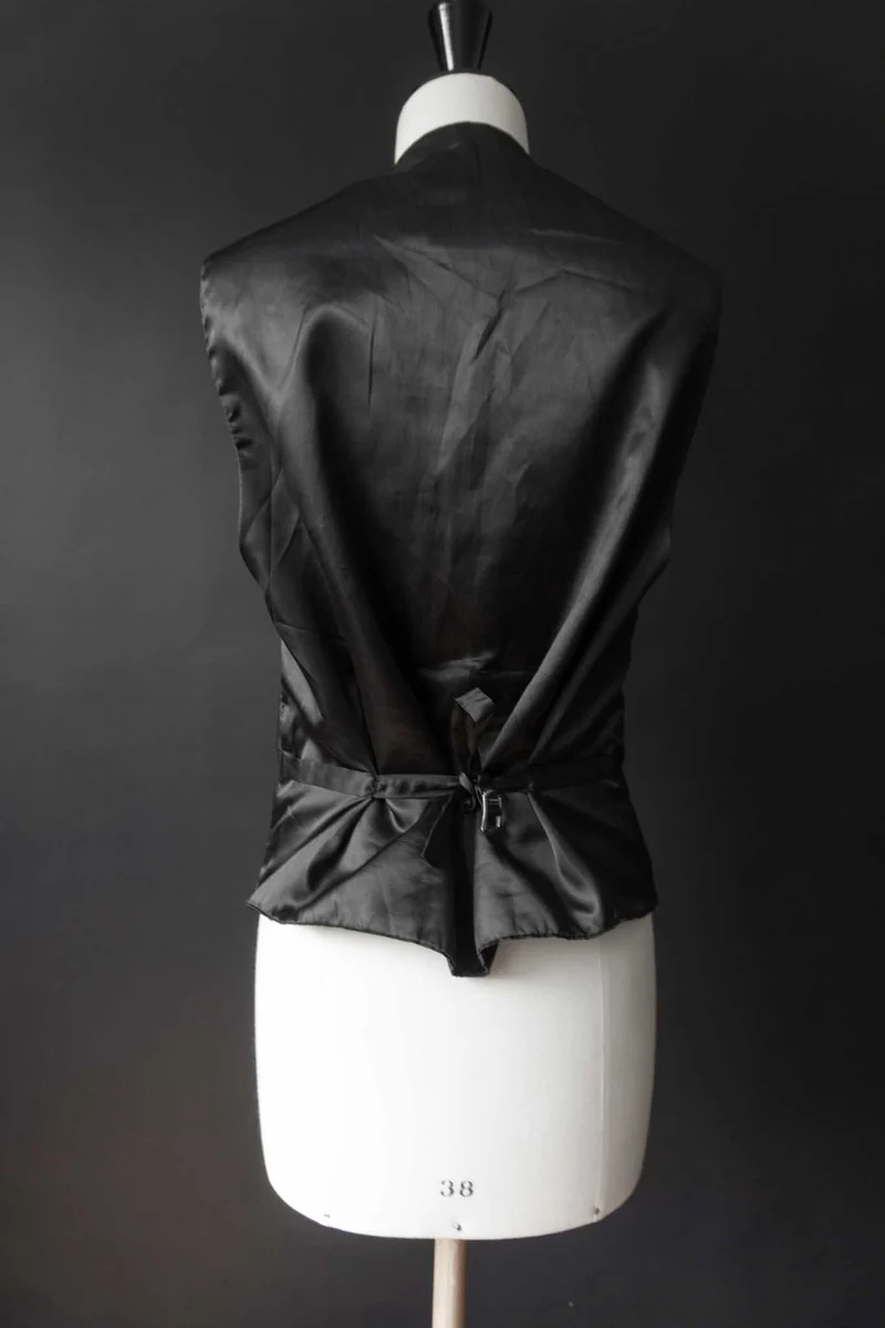 Vintage Lederweste, Schwarz, XL