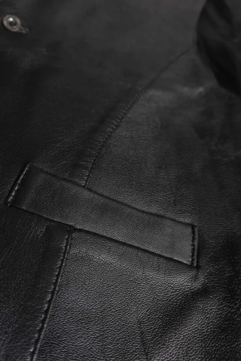 Vintage Lederweste, Schwarz, XL