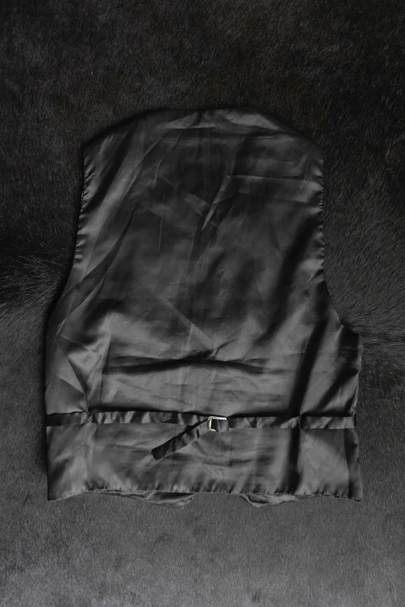 Vintage Lederweste, Schwarz, XL