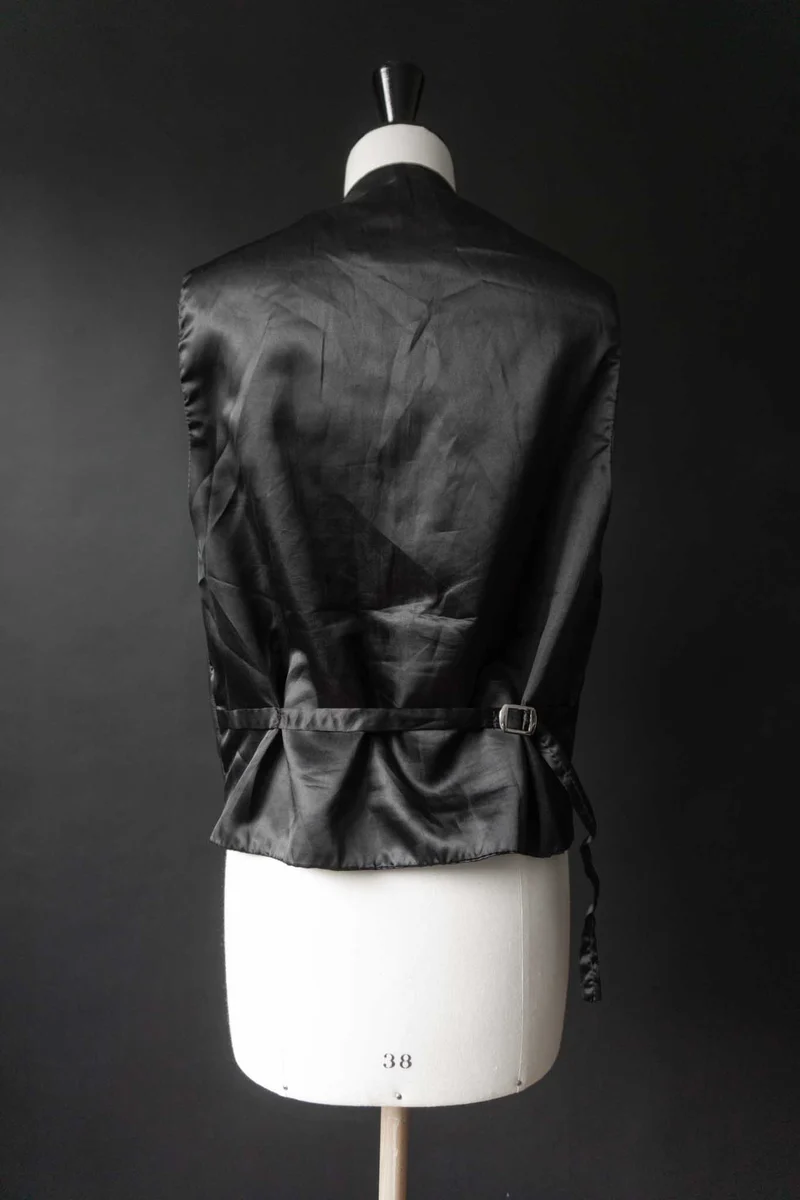 Vintage Lederweste, Schwarz, XL