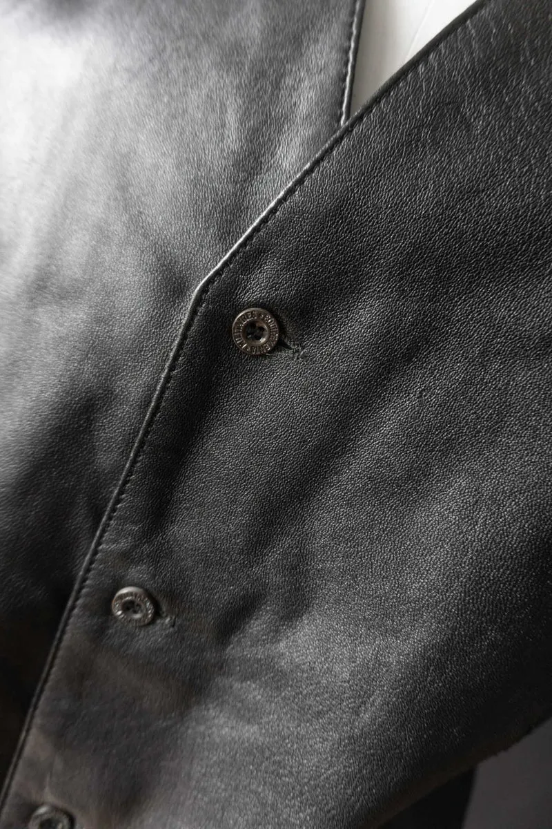 Vintage Lederweste, Schwarz, XL
