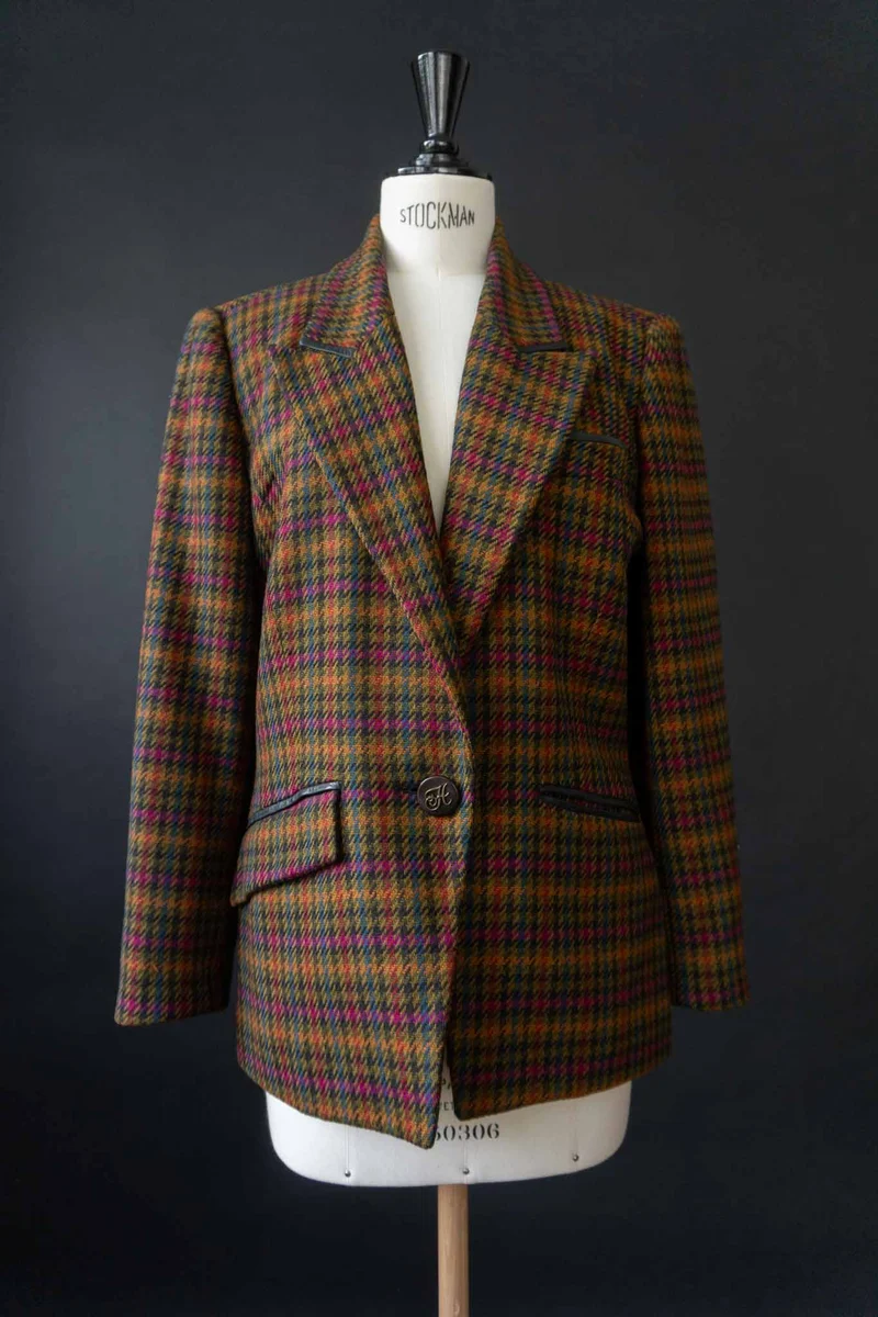 Vintage Hermes Paris Tweed Kostüm, M–L