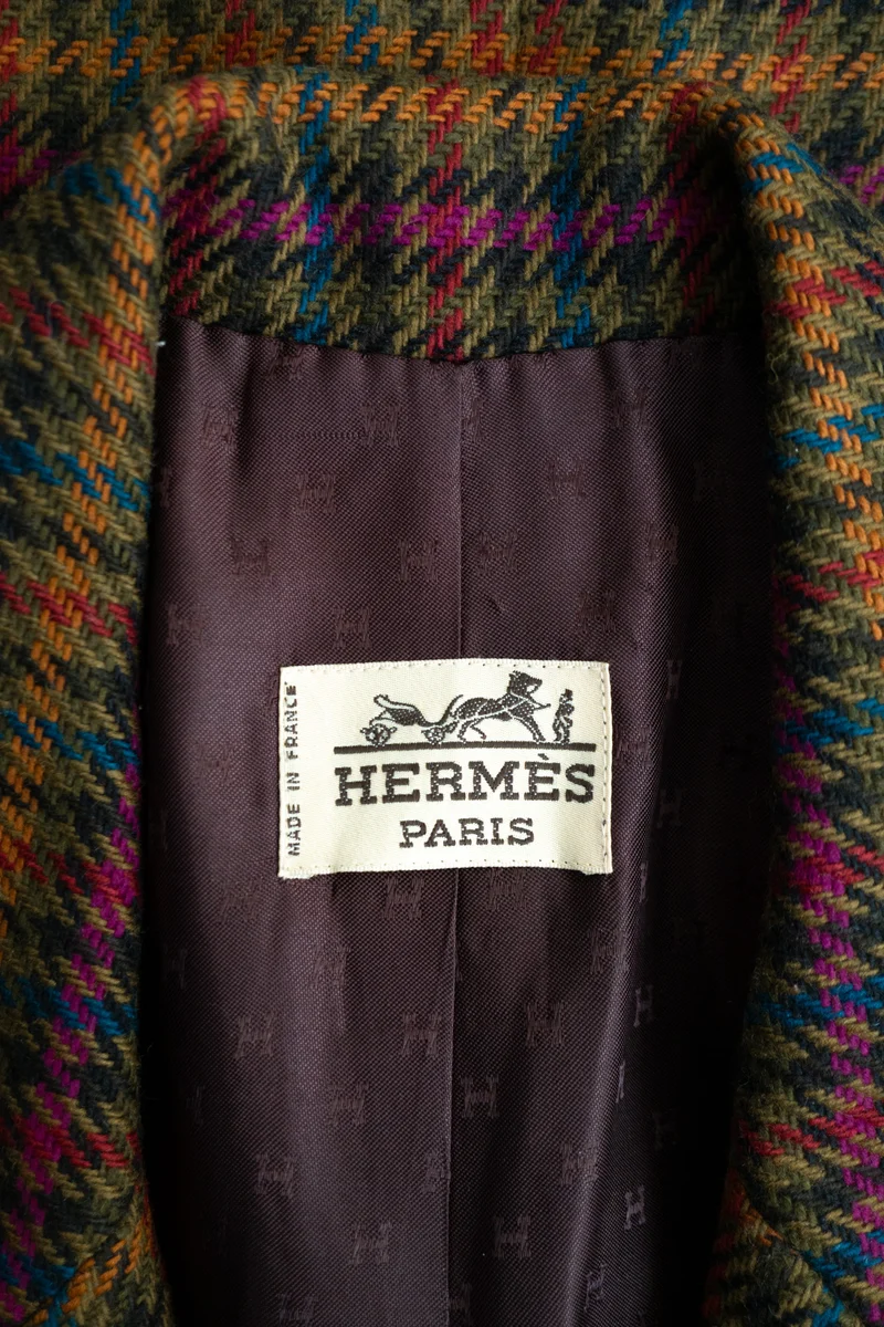 Vintage Hermes Paris Tweed Kostüm, M–L