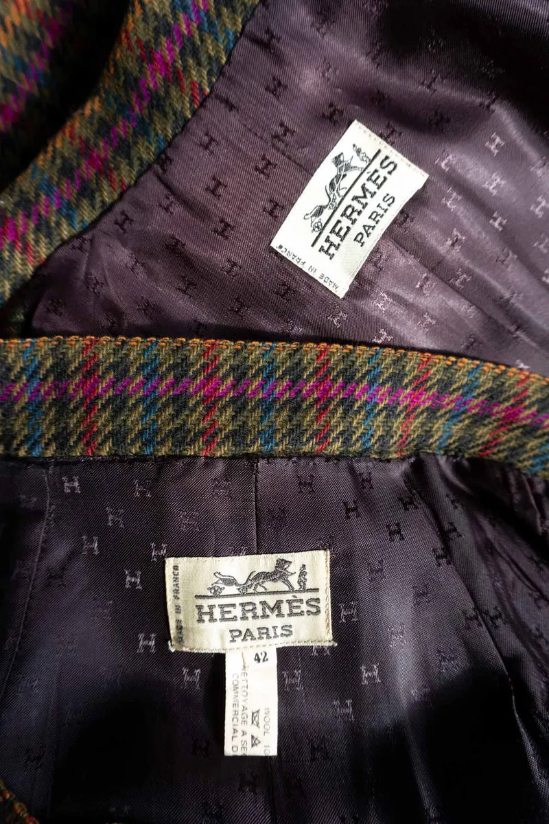 Vintage Hermes Paris Tweed Kostüm, M–L