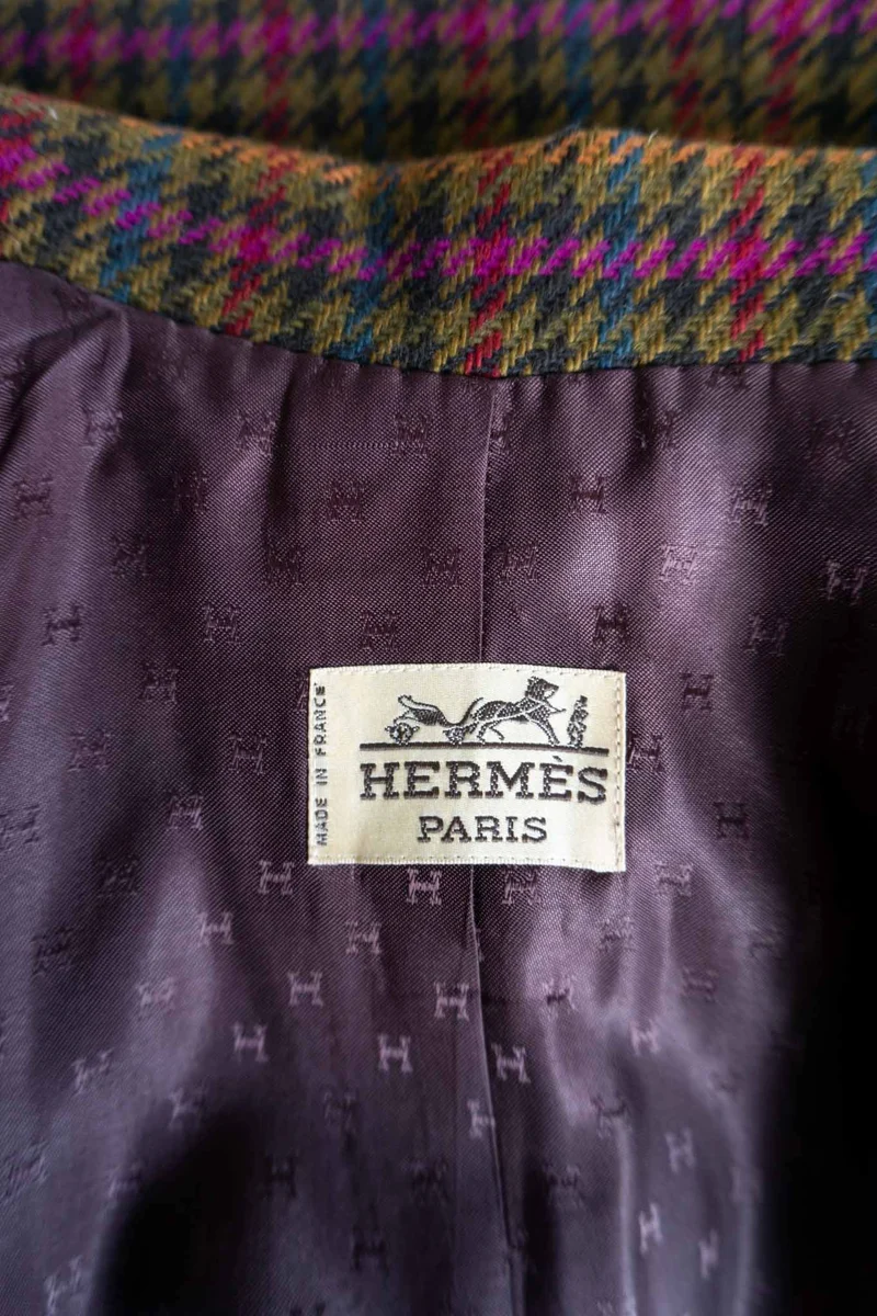 Vintage Hermes Paris Tweed Kostüm, M–L