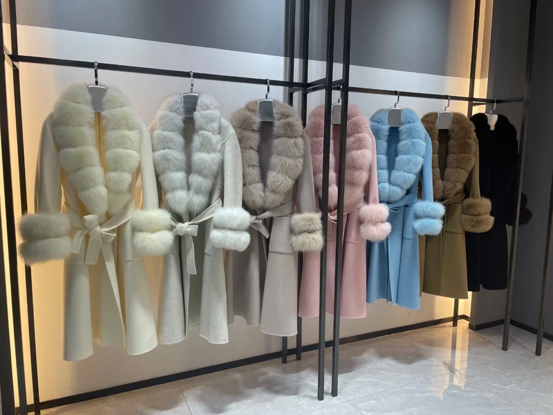 Double Row Long Fur Coat
