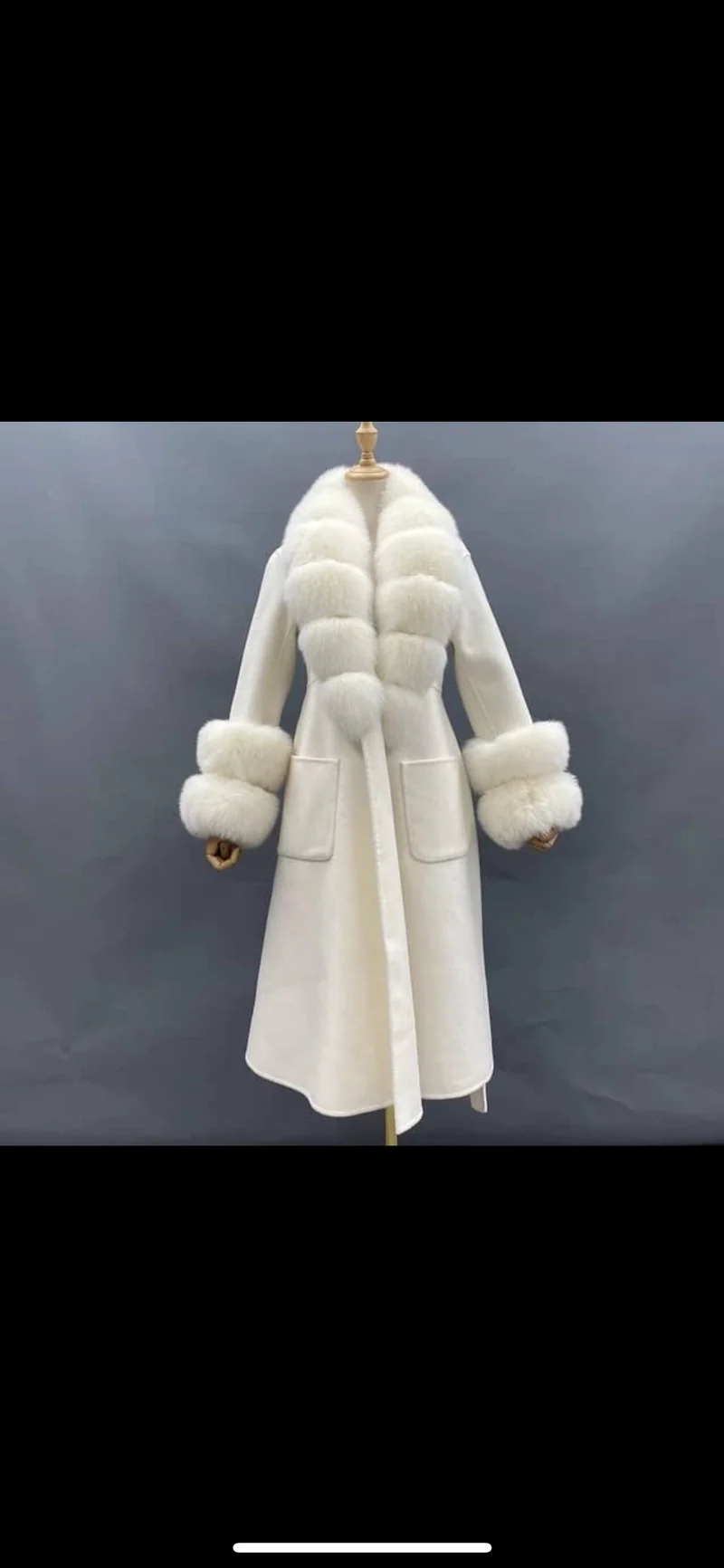 Double Row Long Fur Coat