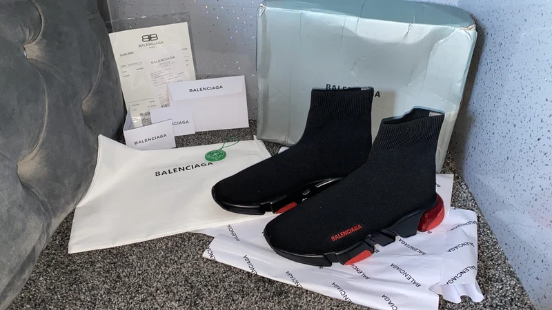 Black & Red Sock Trainers