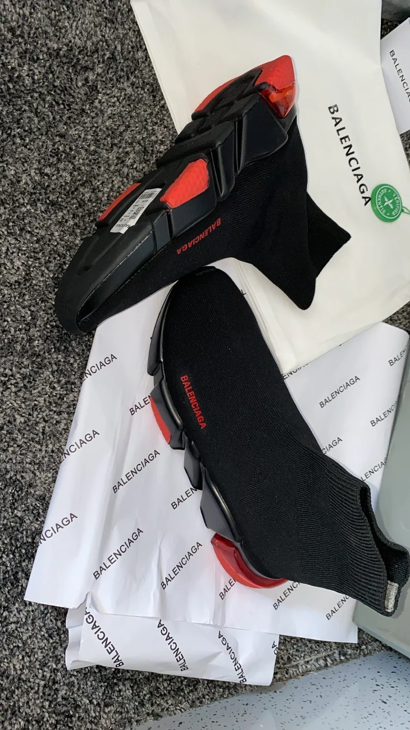 Black & Red Sock Trainers