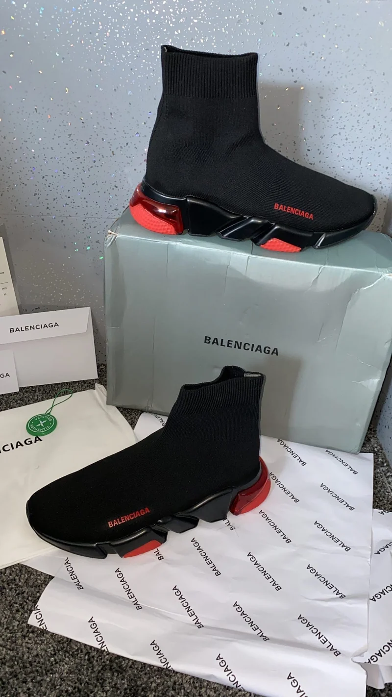 Black & Red Sock Trainers