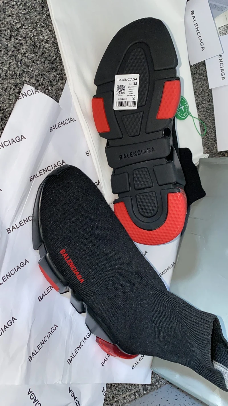 Black & Red Sock Trainers