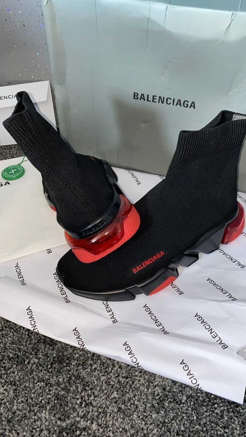 Black & Red Sock Trainers