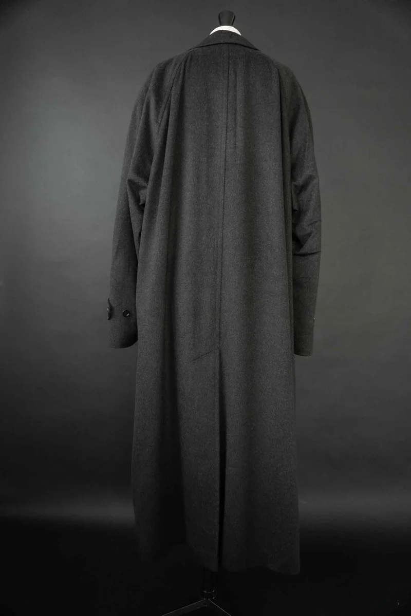 Vintage Maxi Kaschmirmantel Anthrazit, M–XL