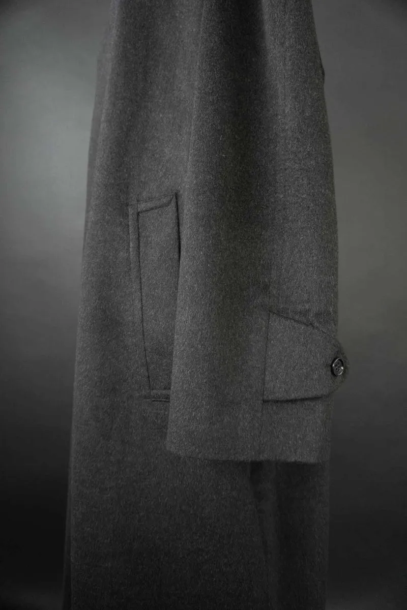 Vintage Maxi Kaschmirmantel Anthrazit, M–XL