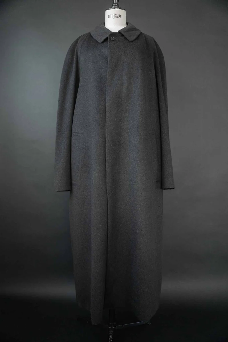 Vintage Maxi Kaschmirmantel Anthrazit, M–XL