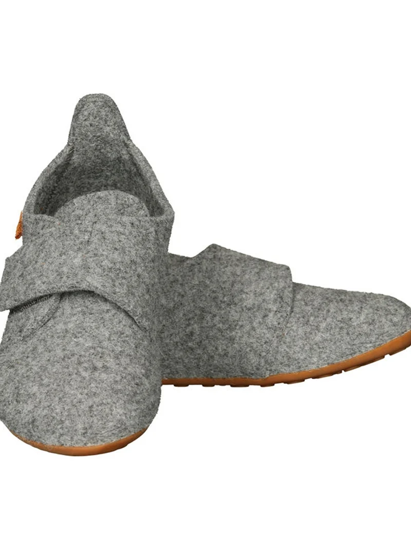 Hausschuhe Wool Velcro Grau