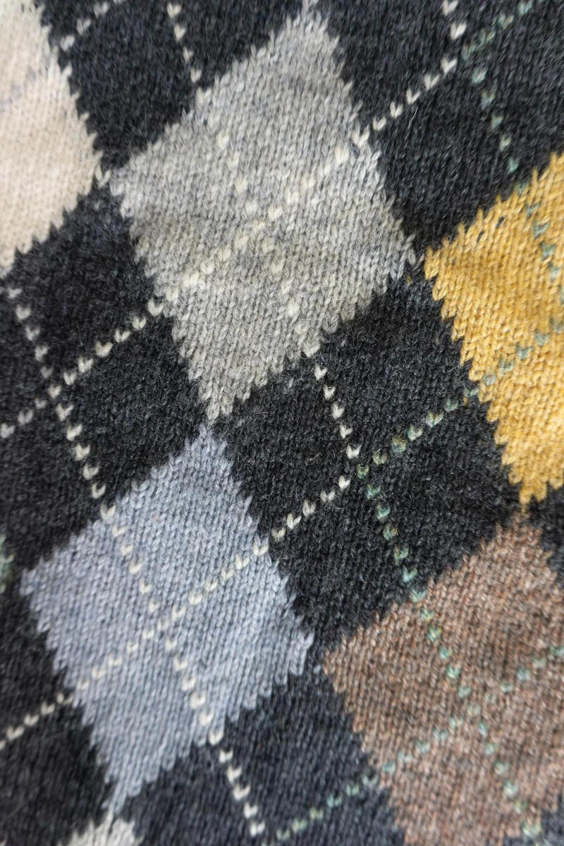 Vintage Burlington Pullover, Karo, M–L