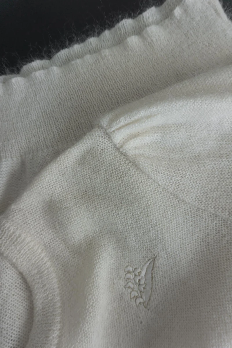 Vintage Escada 80s Mohairpullover, Creme, XS–S