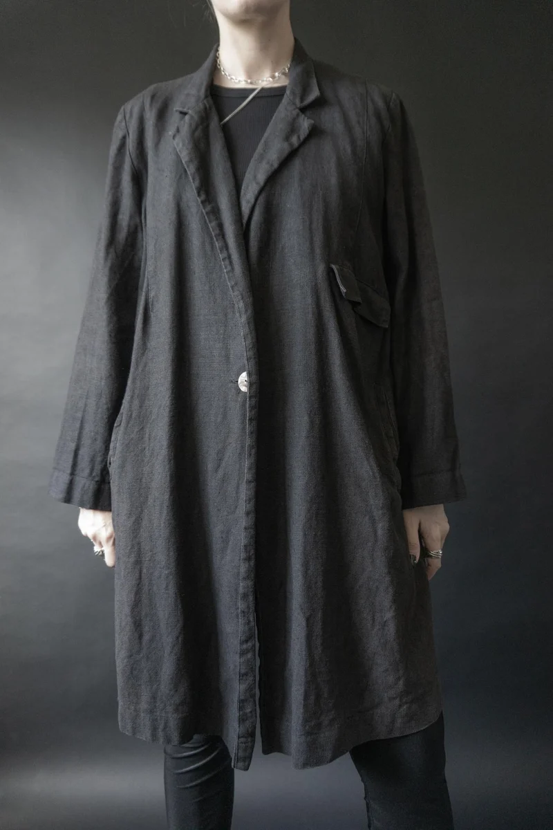 Vintage Kathrin Aargad Leinenmantel, M–L