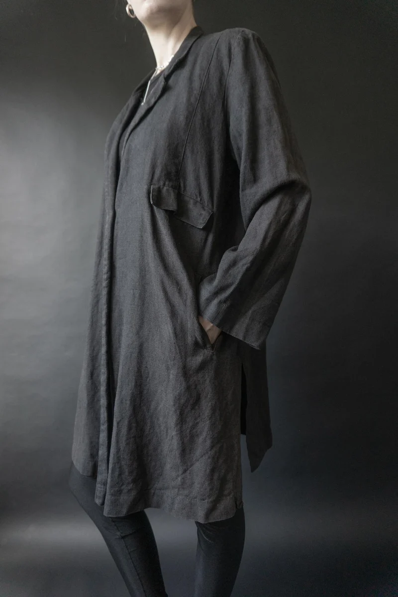 Vintage Kathrin Aargad Leinenmantel, M–L