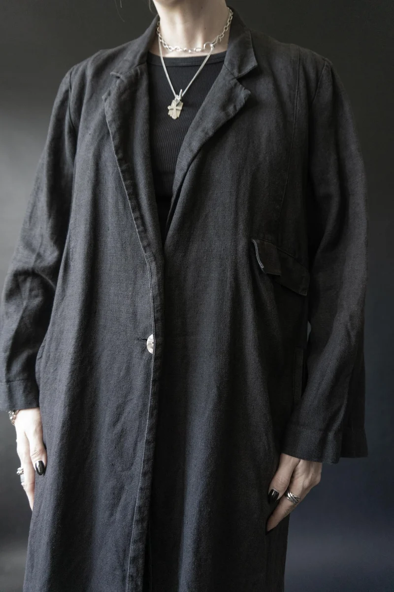 Vintage Kathrin Aargad Leinenmantel, M–L