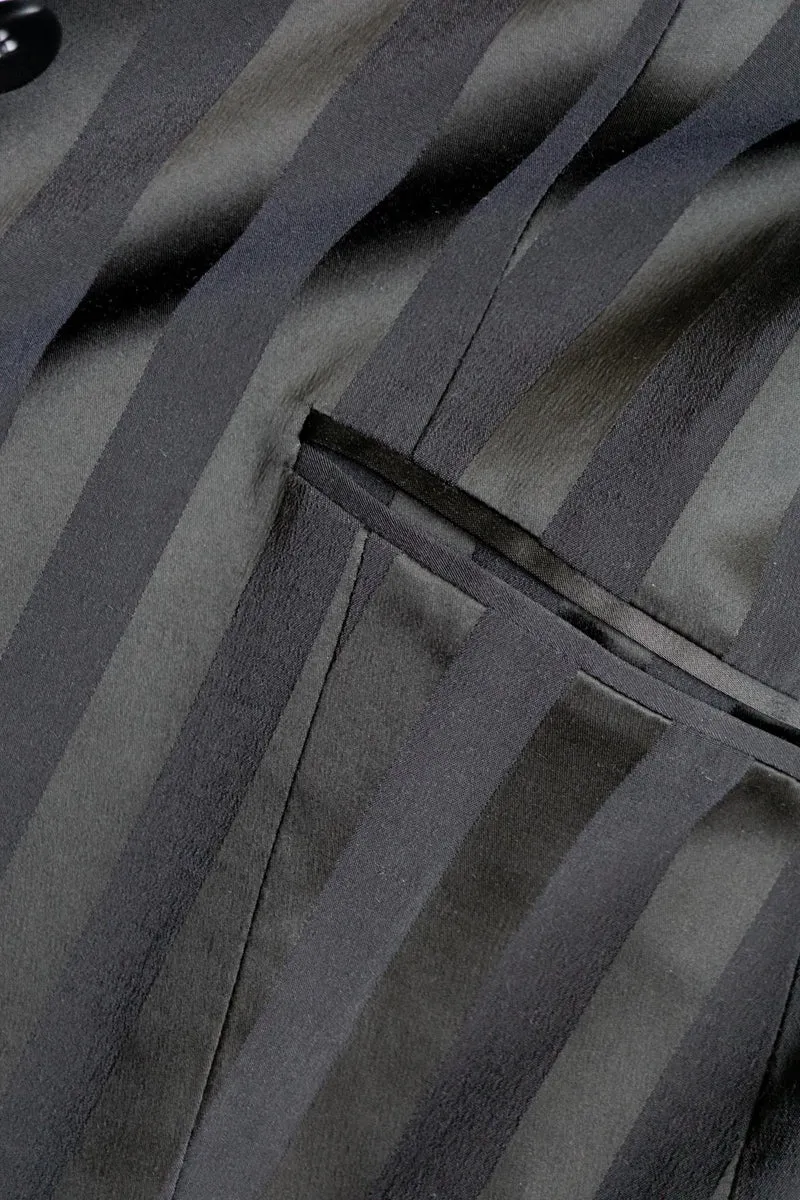 Vintage Rosner Blazer, Schwarz Pinstripe, XS–S