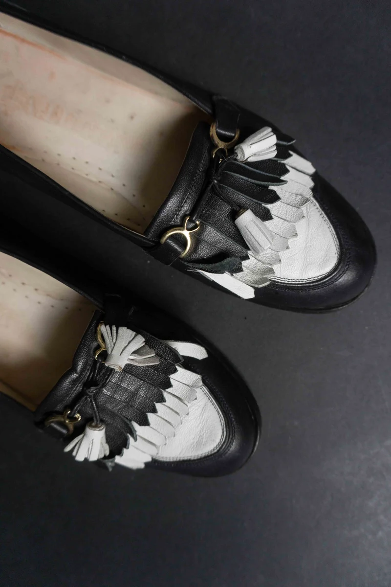 Vintage 80er-Jahre Pumps mit Troddeln, 40,5