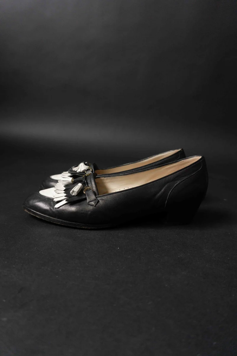 Vintage 80er-Jahre Pumps mit Troddeln, 40,5