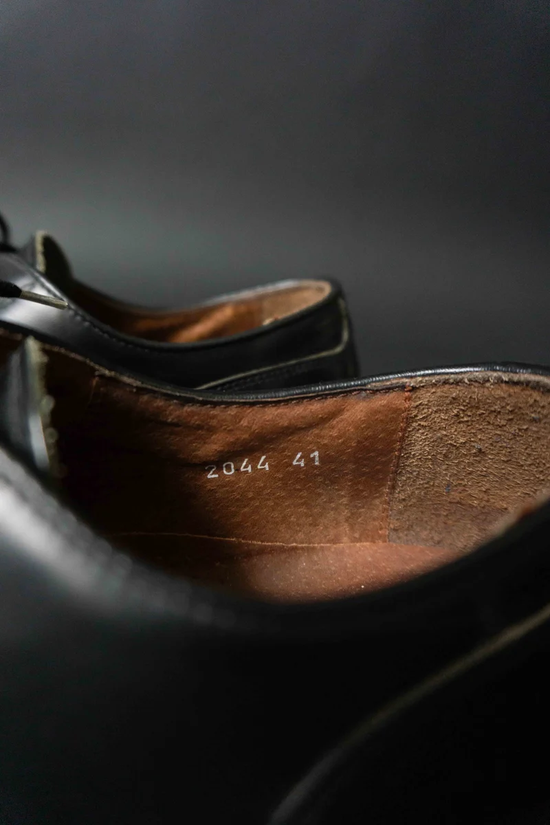 Vintage Halbschuhe Schwarzes Leder, Goth, 41