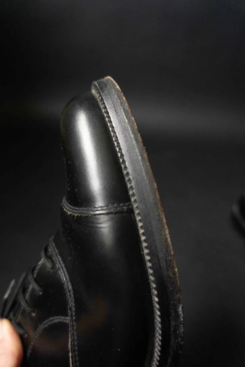 Vintage Halbschuhe Schwarzes Leder, Goth, 41