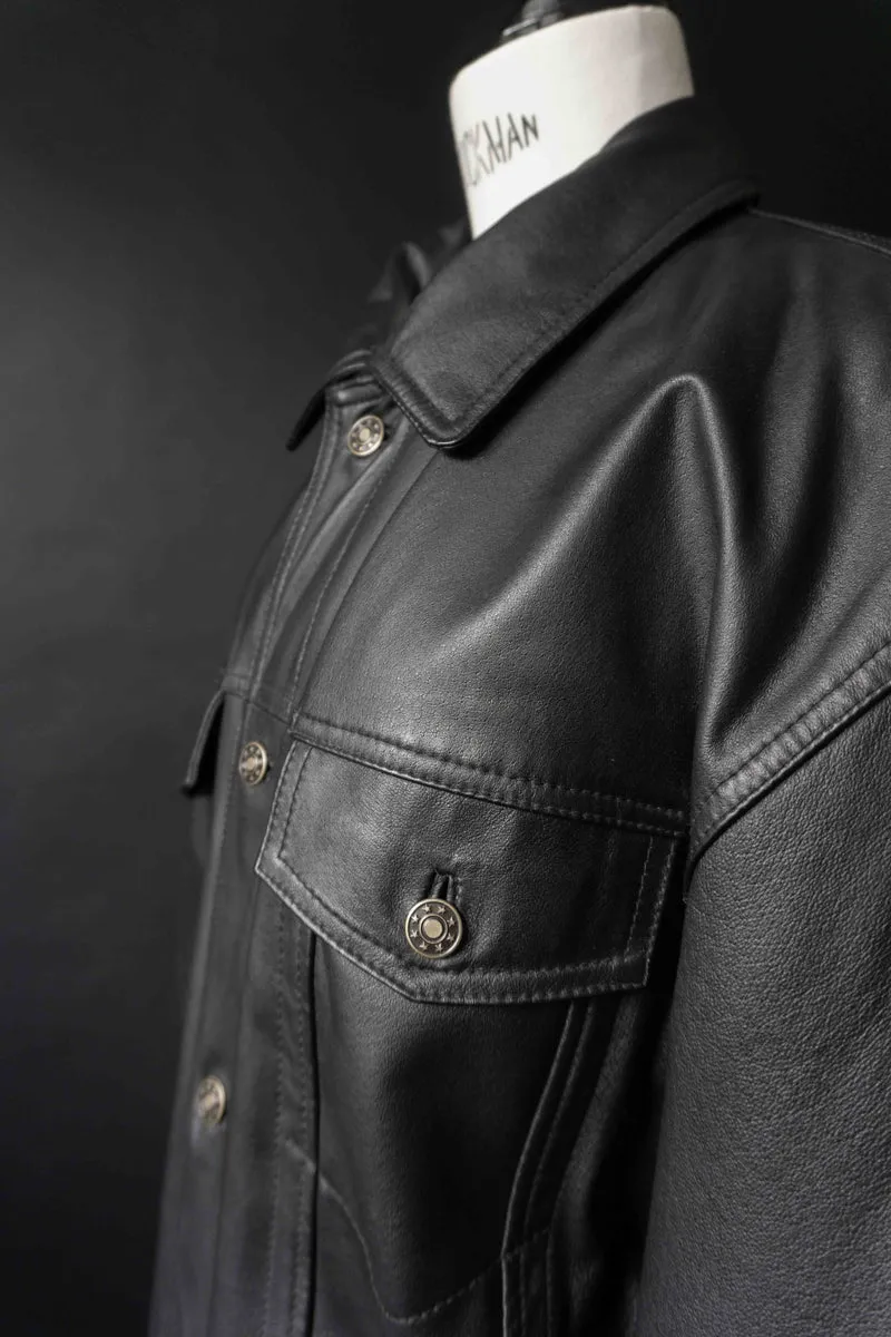 Vintage Lederjacke 90s Schwarz, M–L